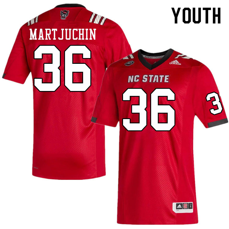 Youth #36 Alex Martjuchin NC State Wolfpack College Football Jerseys Sale-Red